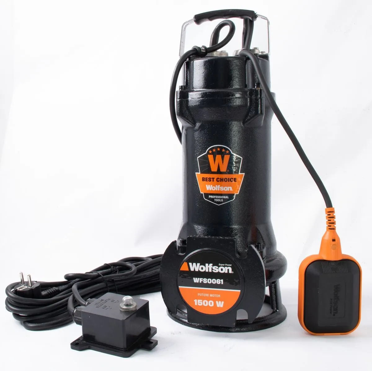 WOLFSON - POMPA SUBMERSIBILA PROFESIONALA CU TOCATOR PENTRU APA MURDARA PWT-7500-F+ furtun20m