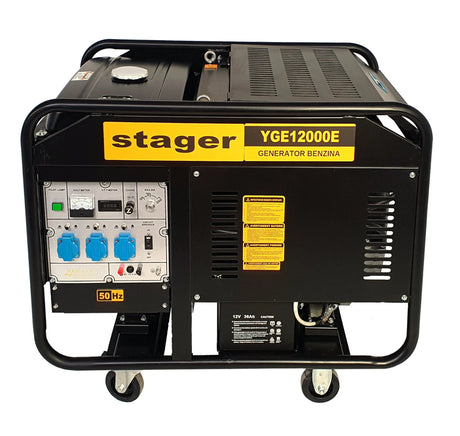 Stager YGE12000E Generator open frame 10.0kW monofazat benzina pornire electrica