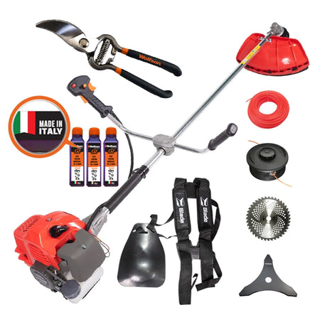 Black Friday - Reduceri Motocoasa Blade Alpin 520, 5CP, 7 accesorii, ham profesional + 3 sticle ulei 0.1l + foarfeca taiere vie Promotie