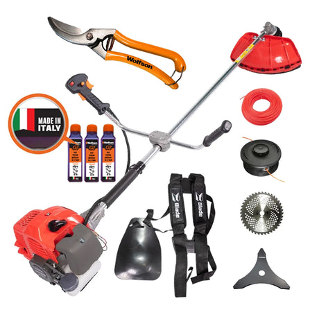 Black Friday - Reduceri Motocoasa Blade Alpin 520, 5CP, 7 accesorii, ham profesional + 3 sticle ulei 0.1l + foarfeca taiere vie Promotie