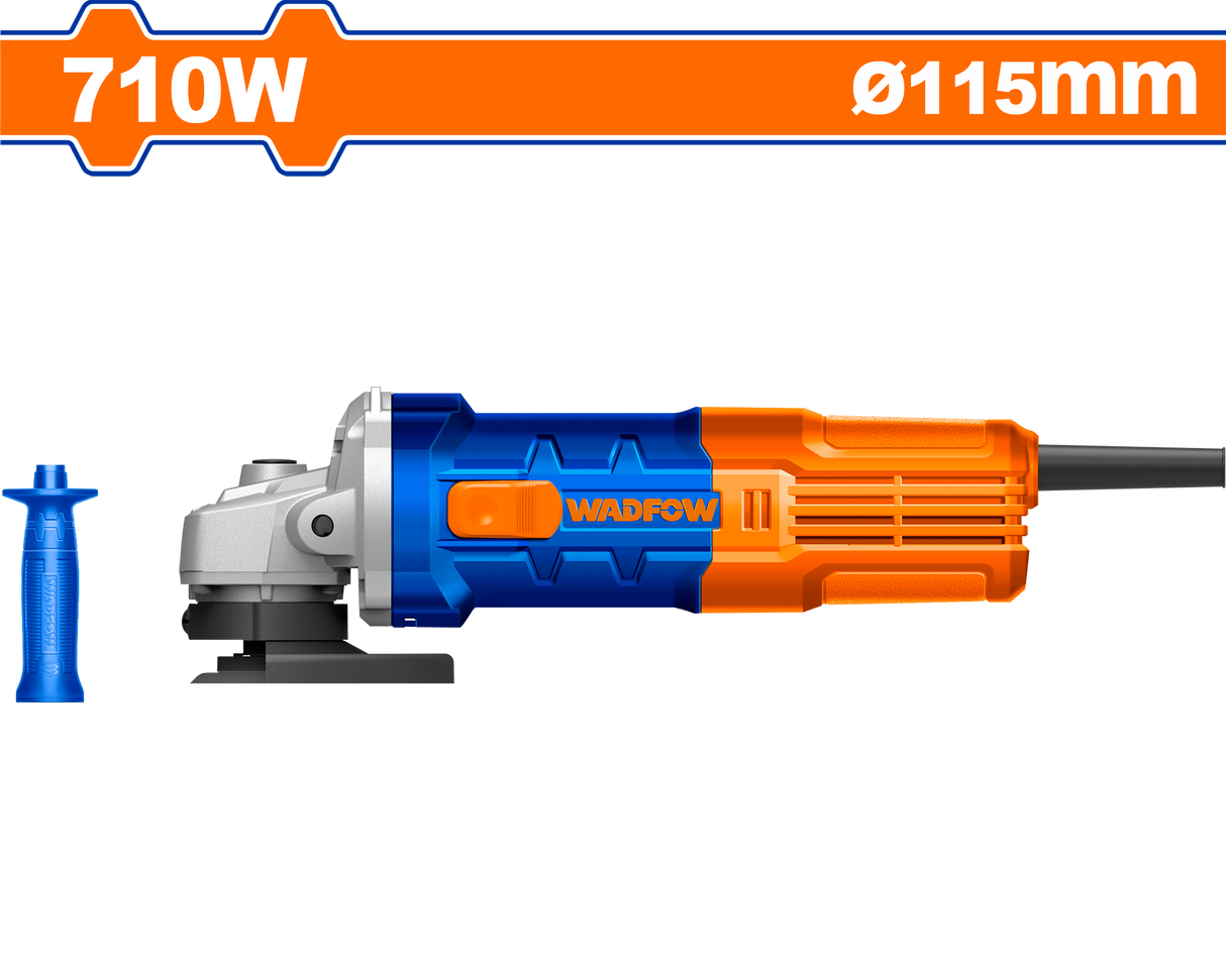 Polizor unghiular Wadfow, diametru disc 114mm, 710W, 240V, 12000rpm, filet ax M14, discul nu este inclus