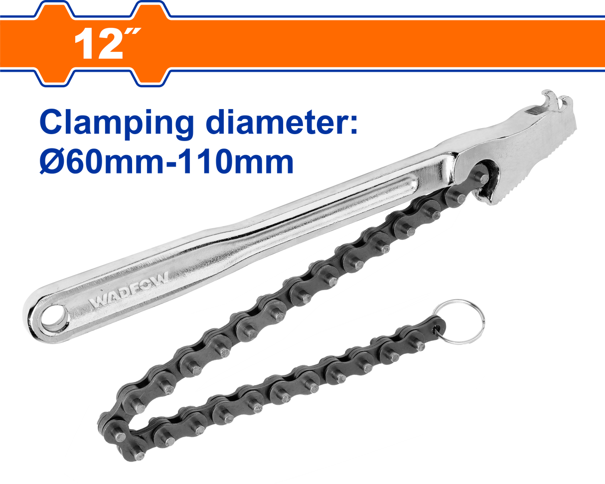 Cheie cu lant Wadfow, 12”, diametru 60-110mm, lungime 420mm