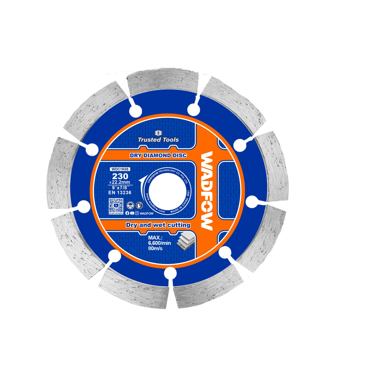 Disc debitare beton Wadfow, dimensiune 230x22.2mm