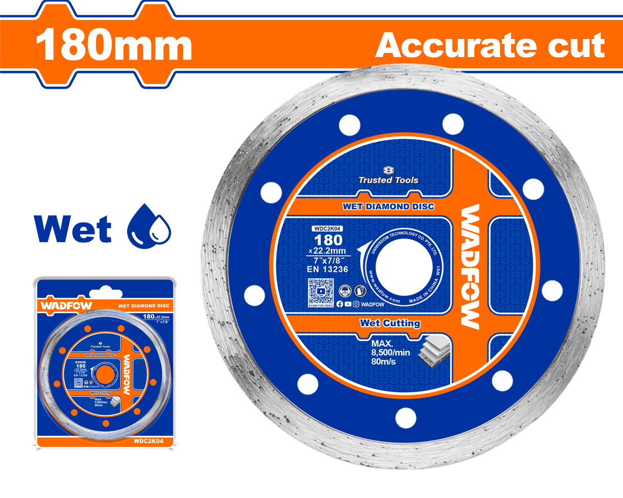 Disc diamantat continuu - ceramica - umed Wadfow 180 MM