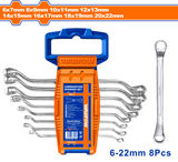 Set chei inelare cu cot Wadfow, crom vanadiu, 6-22mm, 8 buc