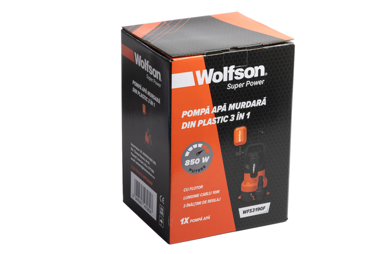 Pompa de apa murdara Wolfson din plastic, 3 IN 1 - 850W