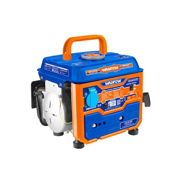 Generator pe benzina Wadfow, 2 timpi, monofazic, 800W, 63cc, rezervor compustibil 4L, autonomie 12h