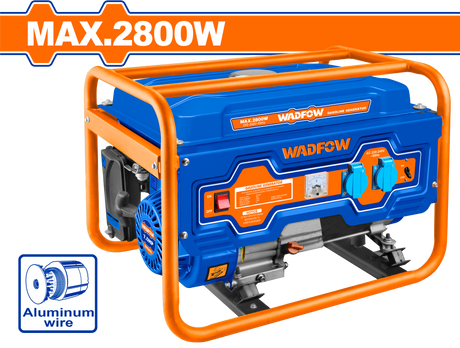 Black Friday - Reduceri Generator pe benzina Wadfow, 4 timpi, monofazic, 2800W, 3000rpm, 210cc, 7CP, rezervor 15L, autonomie 12h Promotie