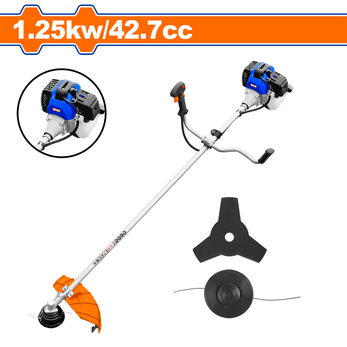 Motocoasa pe benzina Wadfow 42.7CC - 1.25 Kw