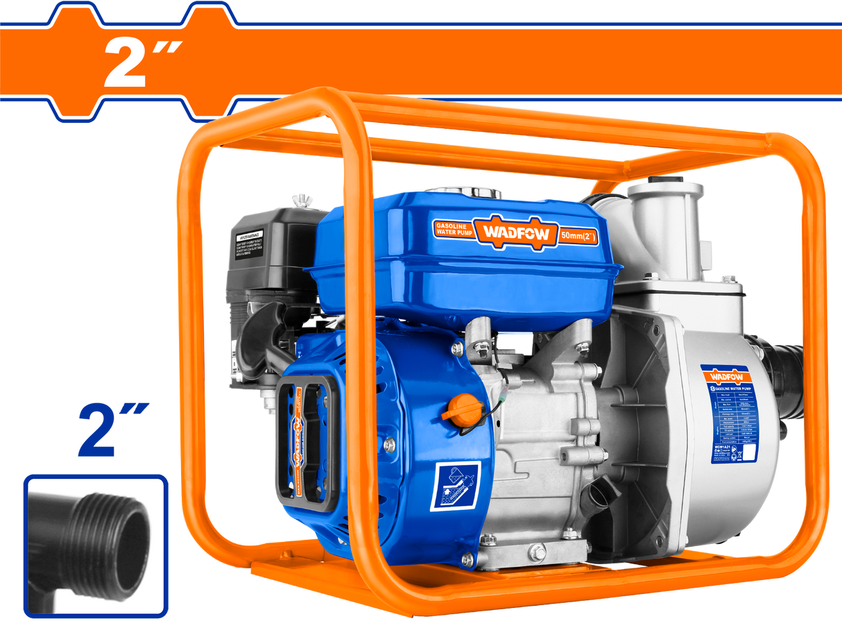 Motopompa pe benzina Wadfow, 2", 7CP, 208cc, 550l/min, rezervor 3.6L, inaltime refulare 30m, adancime 8m