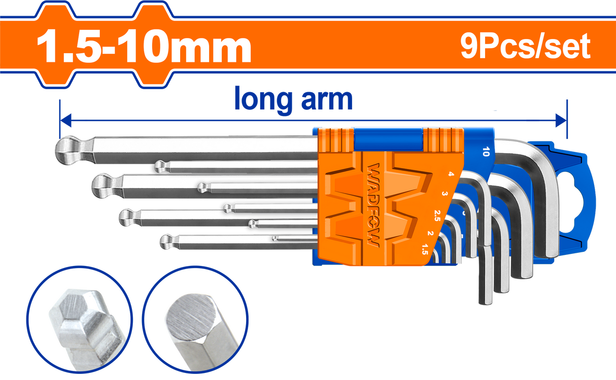 Set chei imbus hexagonale cap bila Wadfow 1.5-10MM1.5-10 V