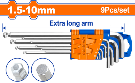 Black Friday - Reduceri Set 9 chei imbus hexagonale cap bila Wadfow 1.5-10MM, CR-V Promotie