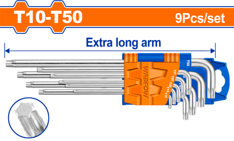 Black Friday - Reduceri Set 9 chei imbus torx Wadfow Cr-VT10-T50 Lung Promotie