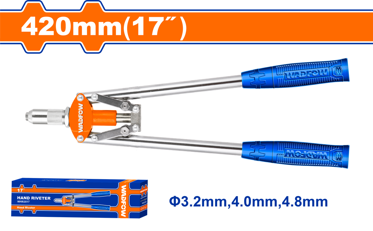 Cleste nituri Wadfow, lungime 420mm, dimensiune aplicabila 3.2mm, 4mm, 4.8mm