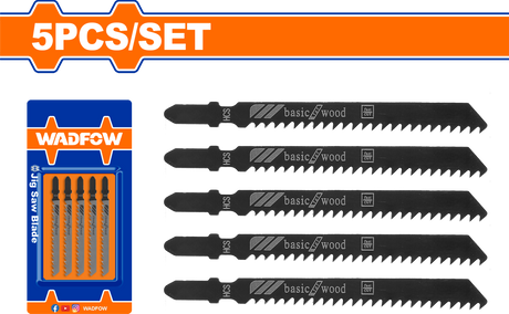 Black Friday - Reduceri Set 5 lame fierastrau pendular pentru lemn Wadfow, 8TPI, otel HCS, 74mm Promotie