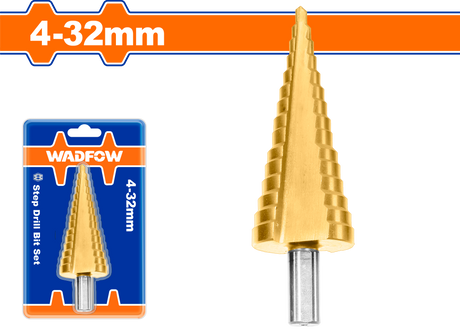 Burghiu conic in trepte Wadfow, dimensiune 4-32mm, pas 2mm