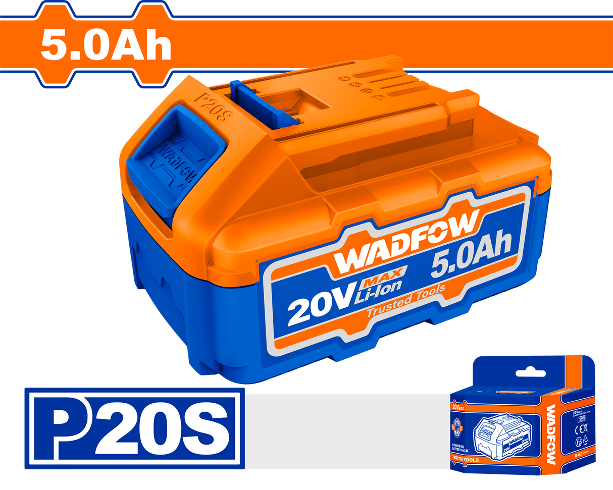 Acumulator Wadfow, Li-Ion, 20V, 5 Ah, compatibil cu uneltele P20S