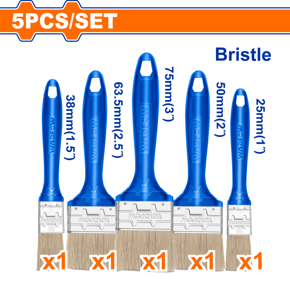 Set pensule pentru vopsit Wadfow, pentru vopsele pe baza de ulei, 5 buc