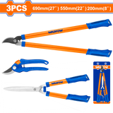 Set 3 foarfeci gradinarit pentru crengi/gard viu Wadfow, 8”, 22”, 27”