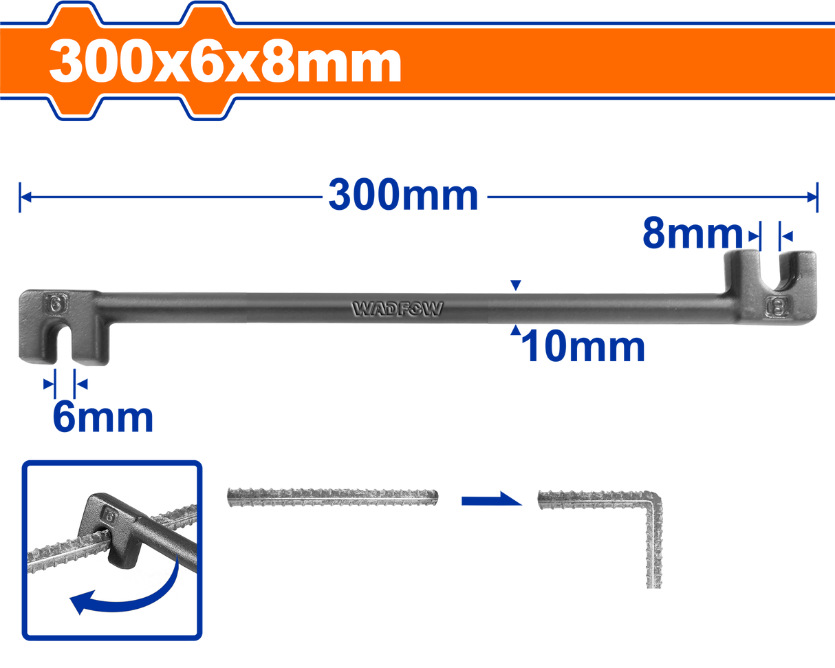 Cheie pentru beton Wadfow 6X8X300 MM