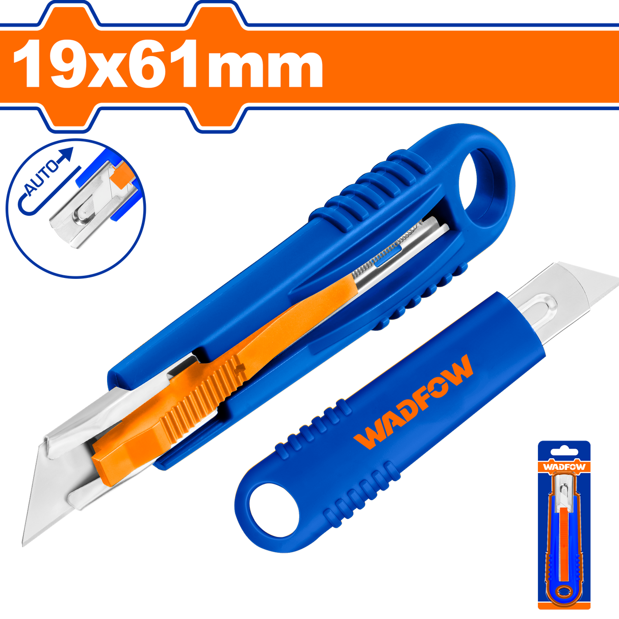 Cutter Wadfow, blocare automata, dimensiuni lama 61x19mm