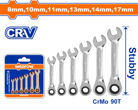 Black Friday - Reduceri Set 6 chei scurte combinate cu clichet, 8-17mm, Cr-Mo, Cr-V Promotie