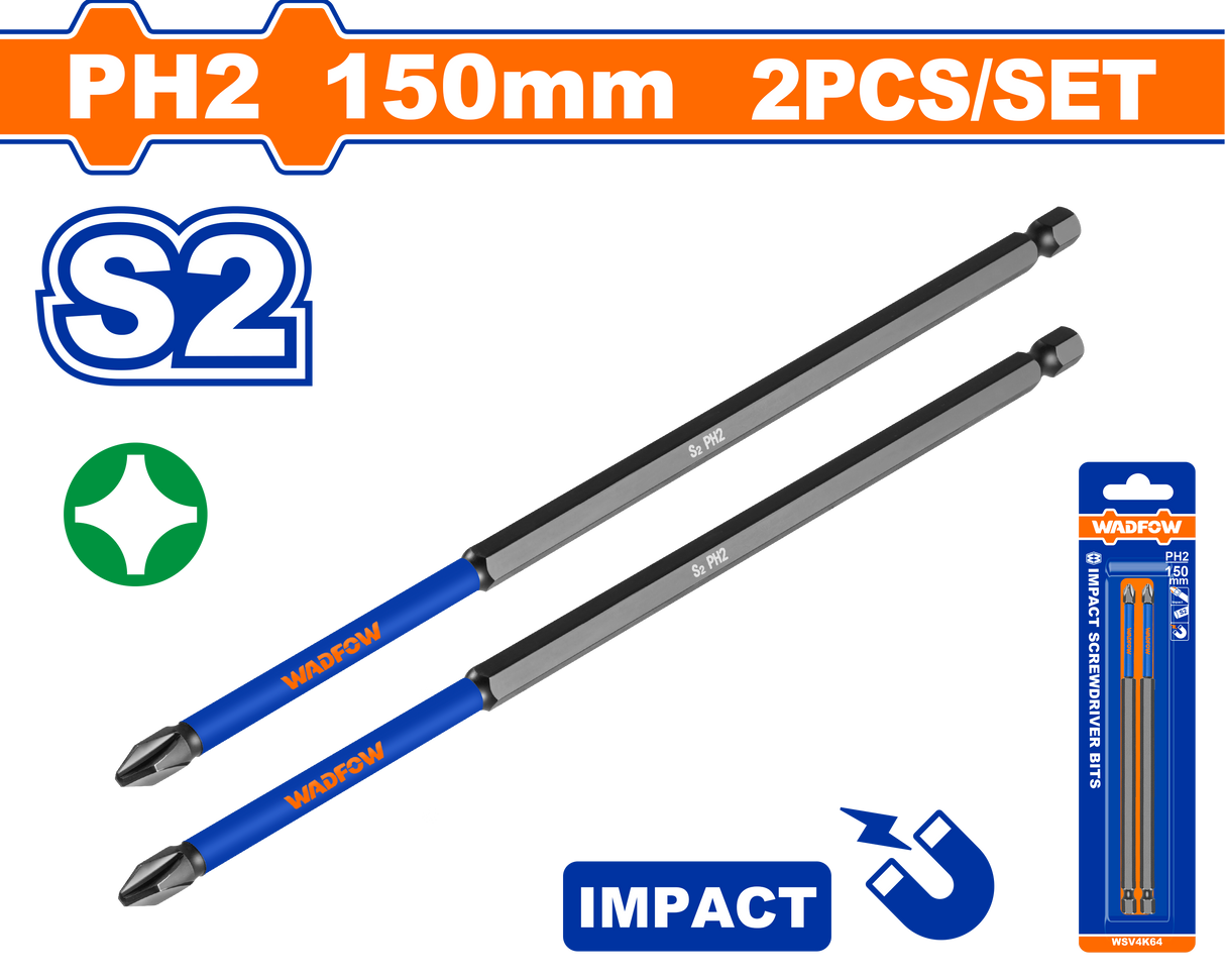 Set biti impact ph2 150MM Wadfow PH2 150MM - 2 Buc