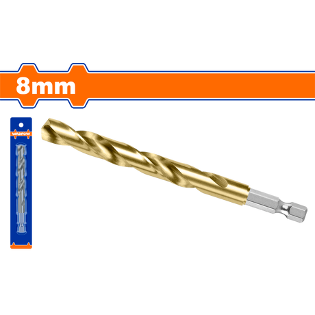 Burghiu pentru metal Wadfow, cap bit, prindere hexagonala 1/4", HSS 8mm