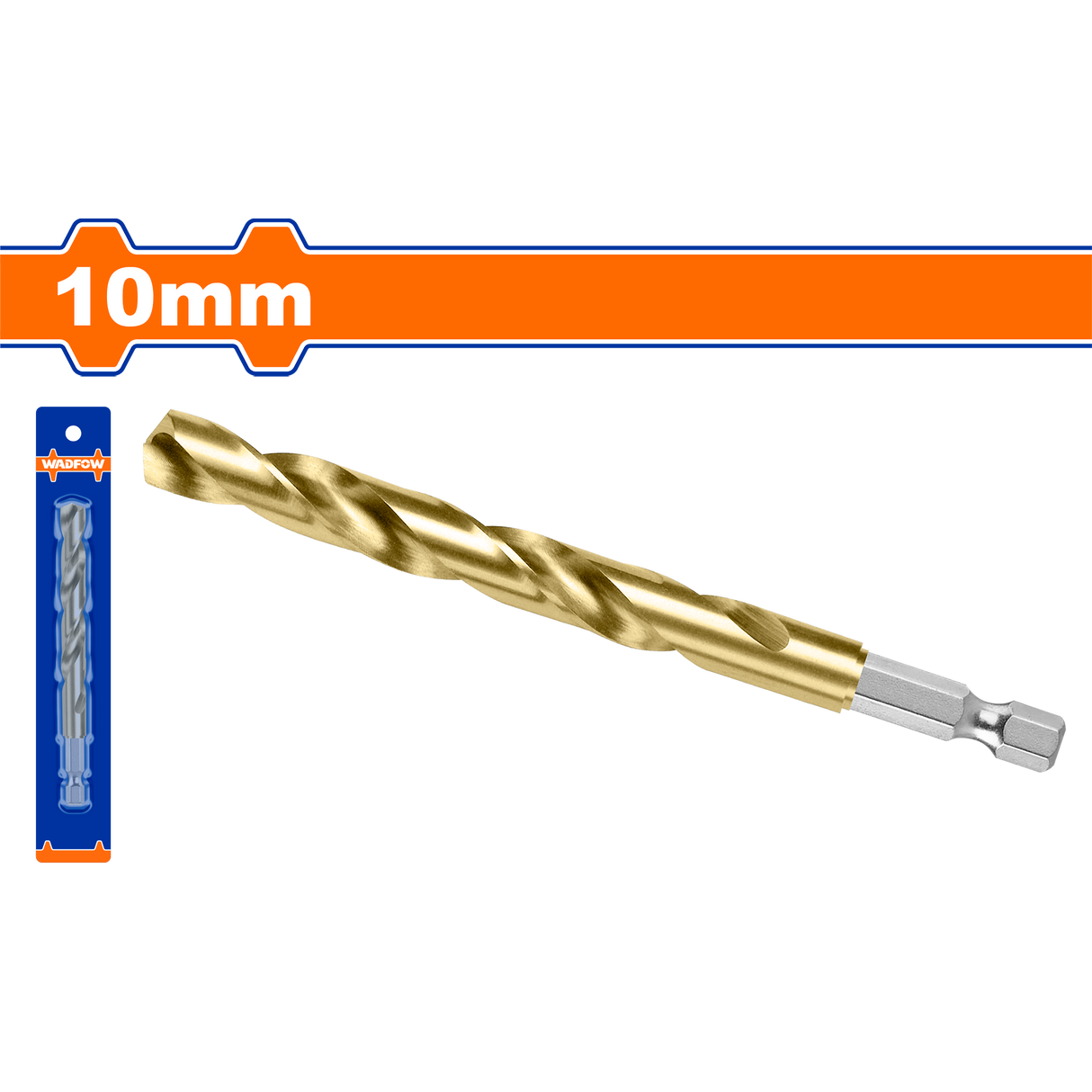 Burghiu pentru metal Wadfow, cap bit, prindere hexagonala 1/4", HSS 10mm