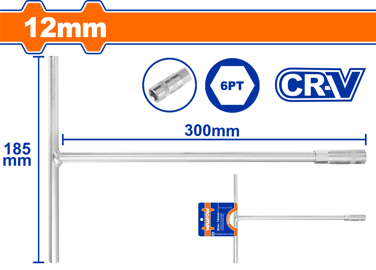 Cheie tubulara in T  Wadfow 12MM, 200X310 MM