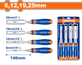 Set 4 dalti pentru lemn Wadfow, lungime 140mm, dimensiuni 6mm, 12mm, 19mm, 25mm