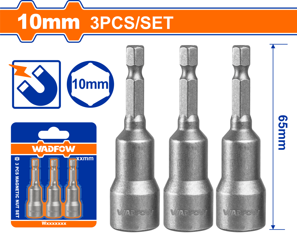 Set  Wadfow 3CHEI 10MM -1/4" HEX - 65 MM