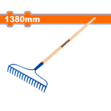 Grebla pietris cu maner din lemn Wadfow, 16 dinti, dimensiune cap grebla 46x90cm, lungime 138 cm, otel carbon