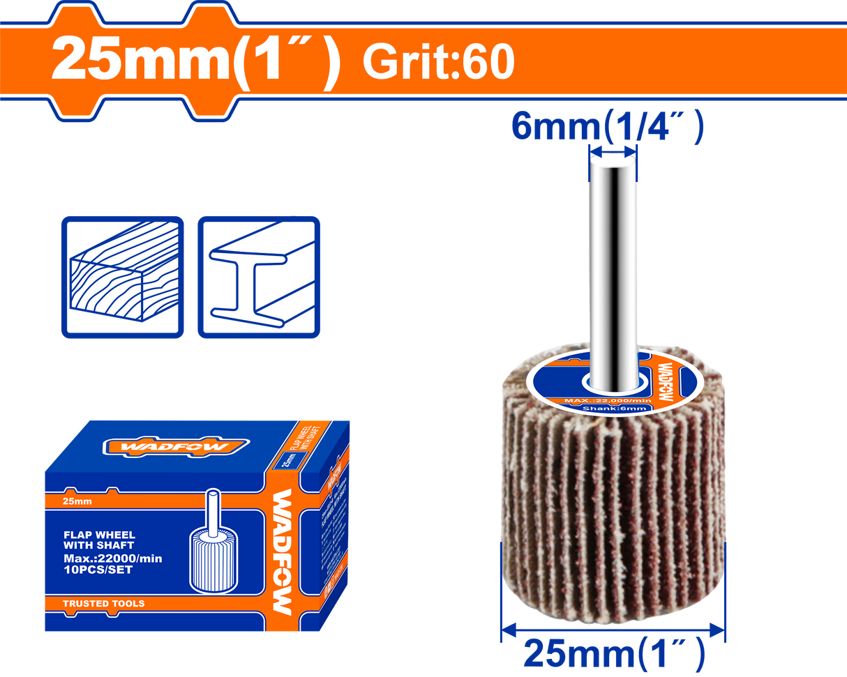 Perie smirghel Wadfow 25X25X6MM P60