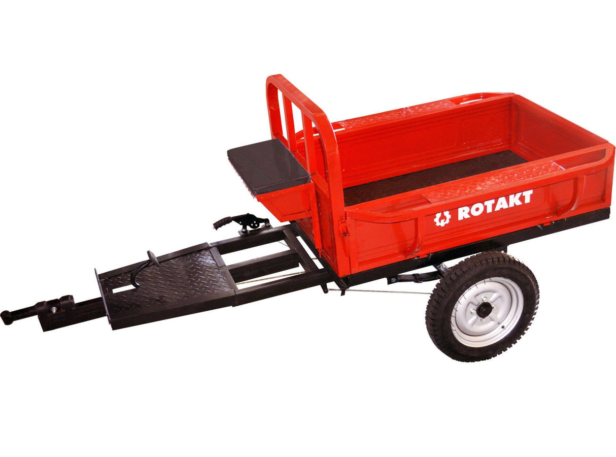 Remorca motocultor Rotakt REM400-1, capacitate 400 kg, basculabila