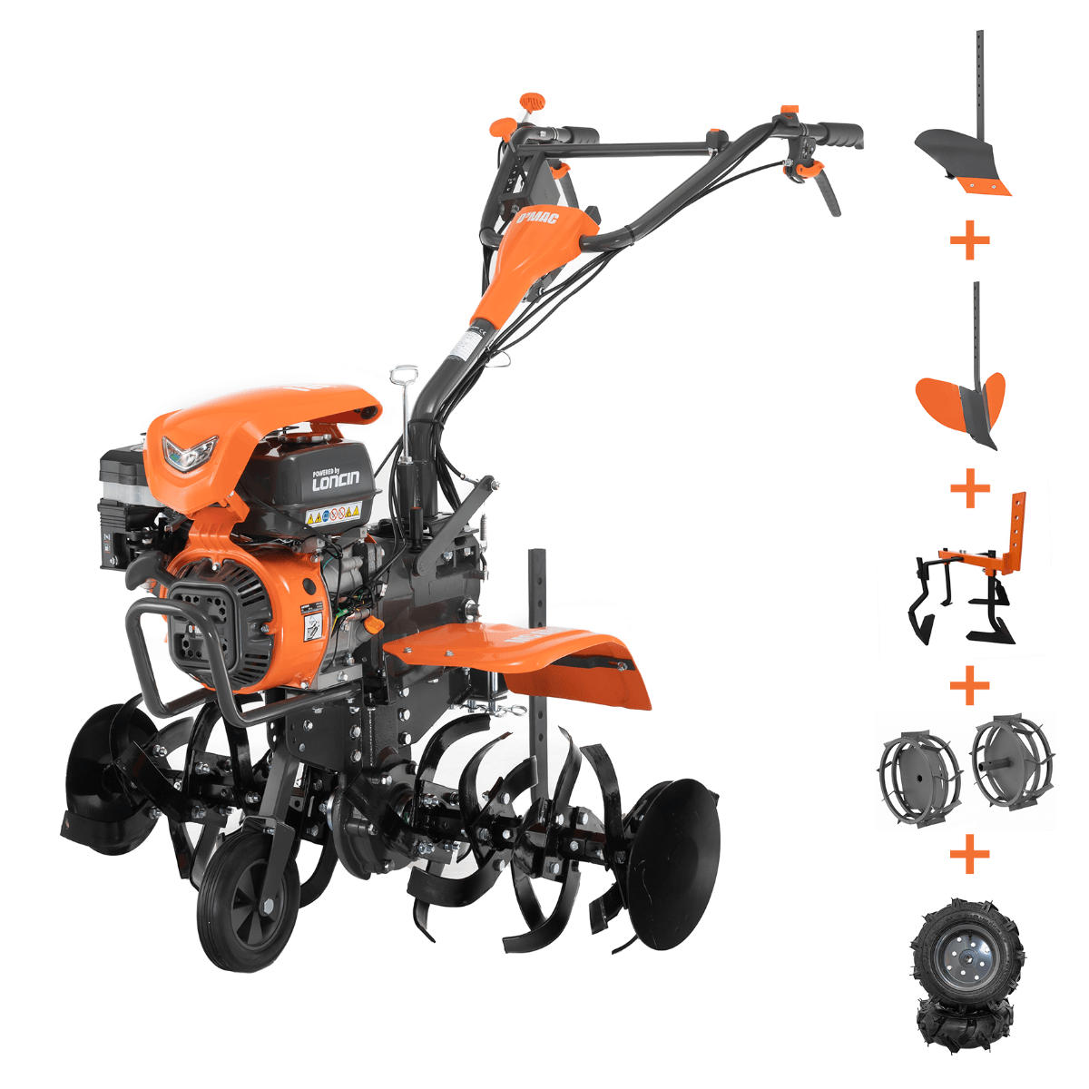 MOTOCULTOR O'MAC MC 8000 CU ROTI + PLUG + RARITA + PRASITOARE + ROTI M.